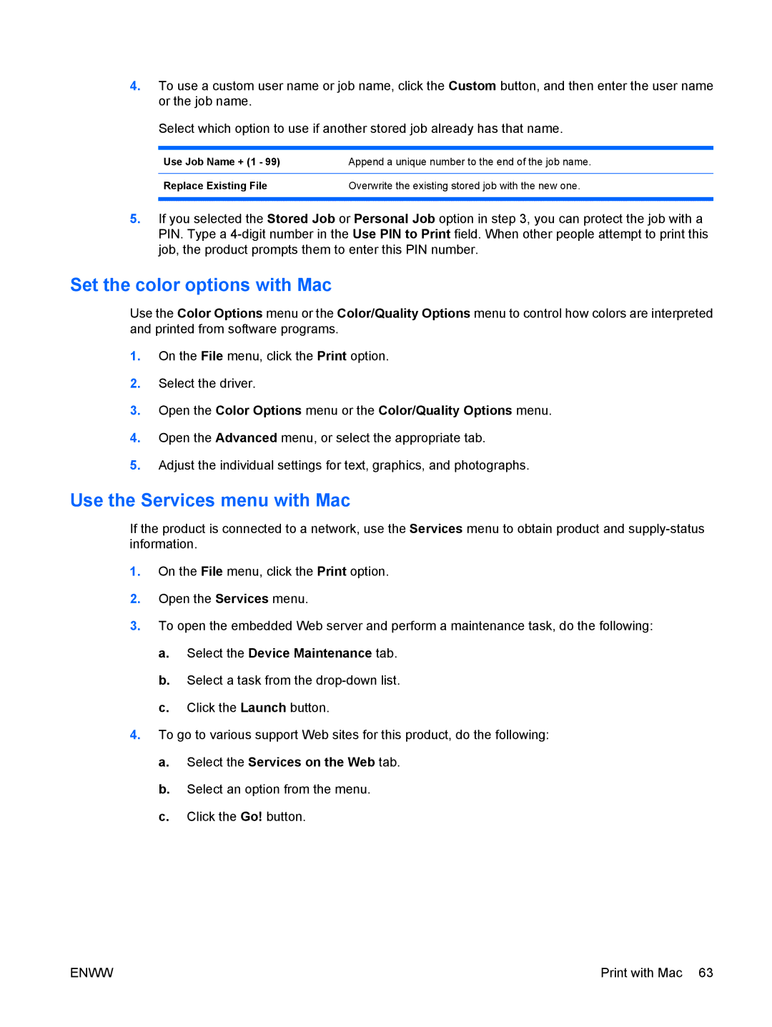HP CP4025DN Laser CC490A manual Set the color options with Mac, Use the Services menu with Mac 