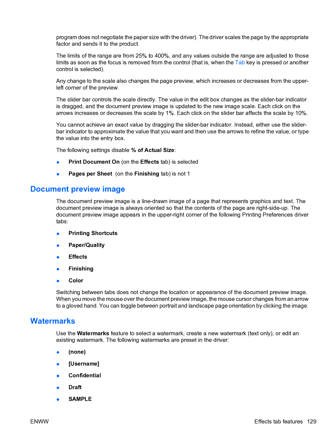 HP CP4520 manual Watermarks, None Username Confidential Draft 