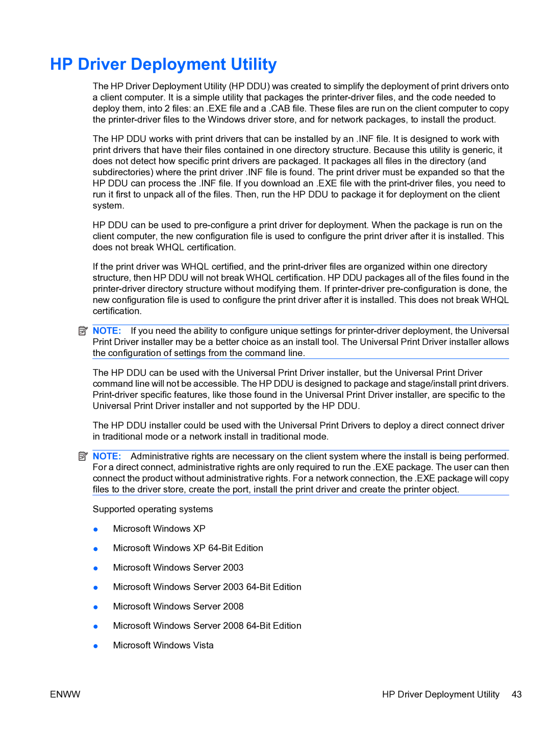 HP CP4520 manual HP Driver Deployment Utility 