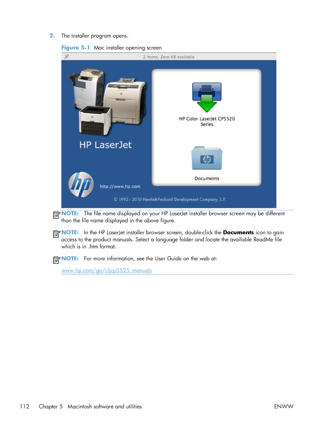 HP CP5520 Laser CP5520, CP5520 CP5525DN Laser CE708A#BGJ manual Installer program opens 