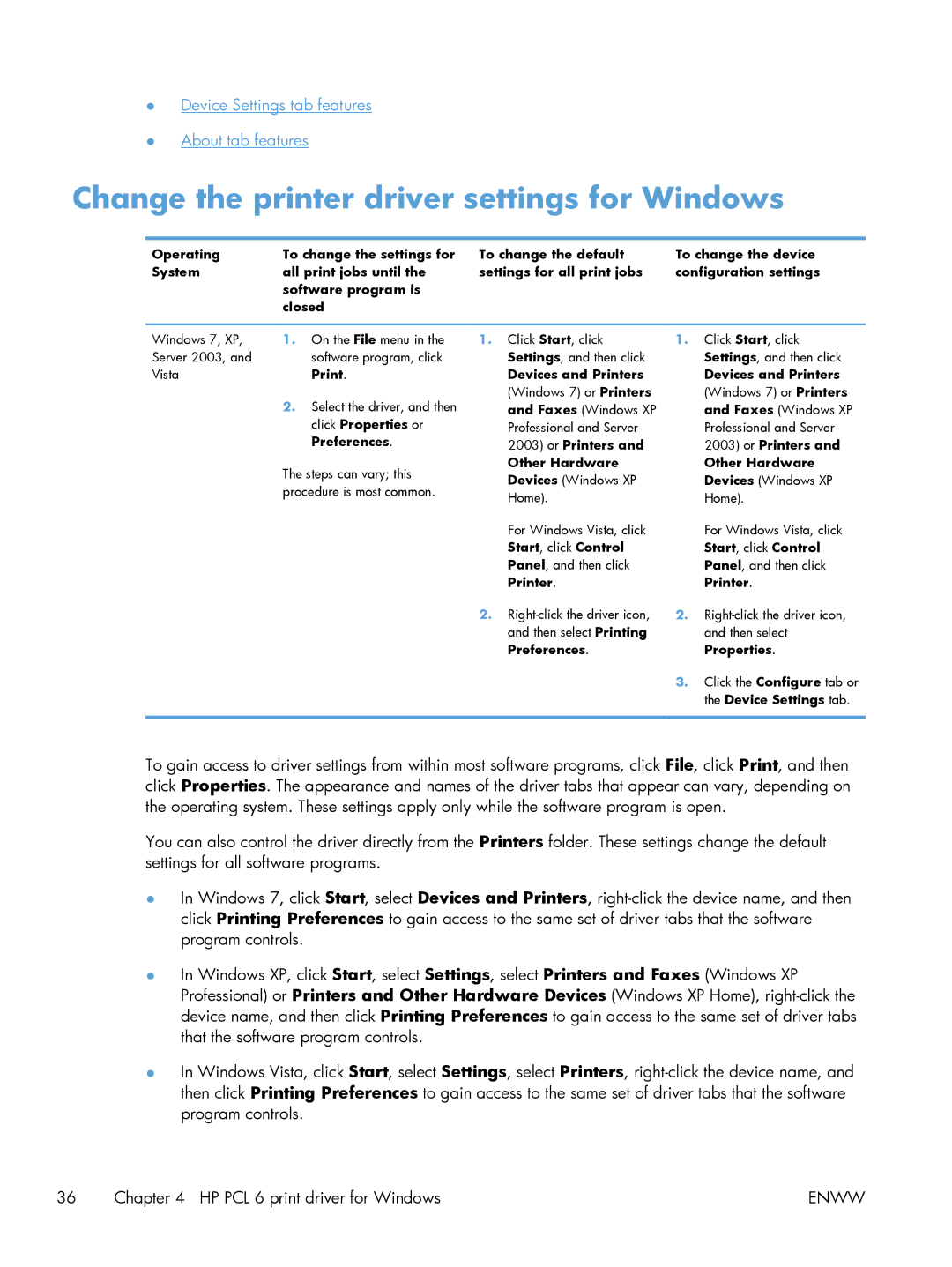 HP CP5520 Laser CP5520, CP5520 CP5525DN Laser CE708A#BGJ manual Change the printer driver settings for Windows 