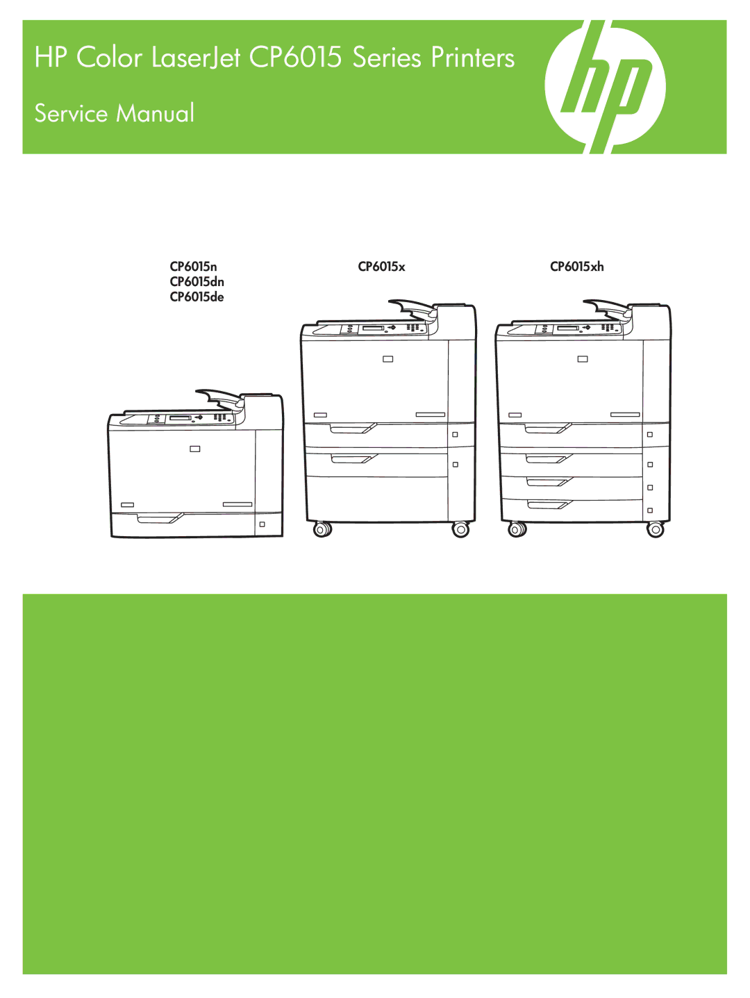 HP CP6015de manual HP Color LaserJet CP6015 Series Printers 