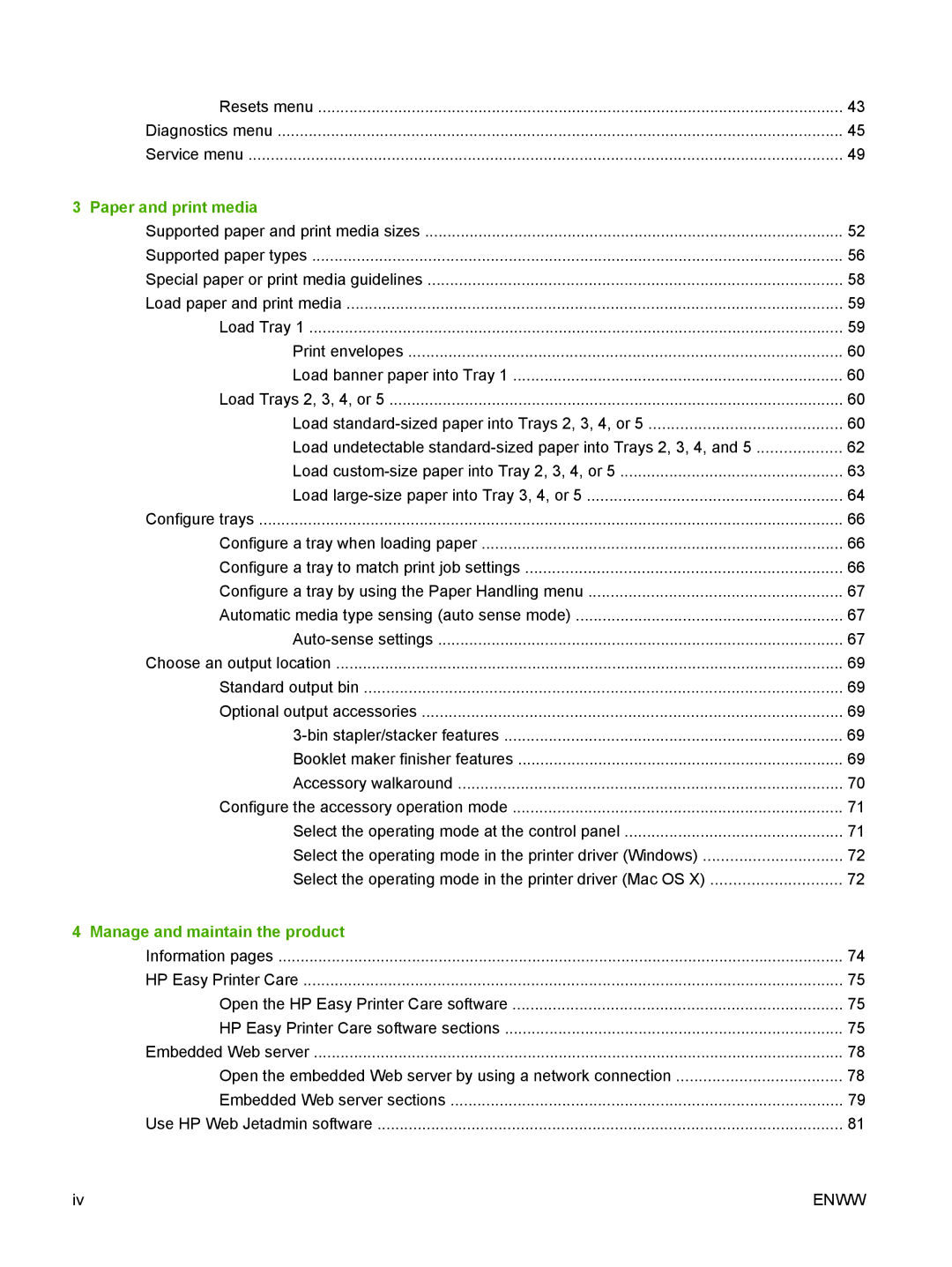 HP CP6015de manual Paper and print media, Manage and maintain the product 