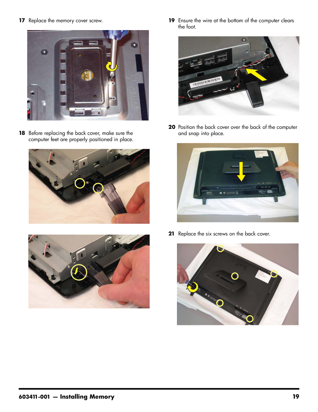 HP CQ1-1130, CQ1-1225, CQ1-1020 manual Installing Memory 