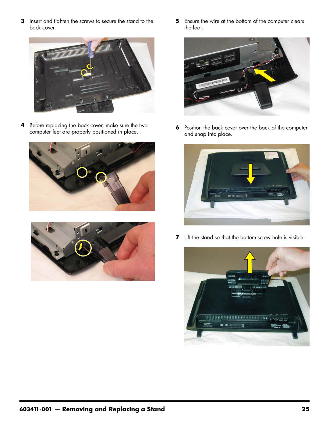 HP CQ1-1130, CQ1-1225, CQ1-1020 manual Removing and Replacing a Stand 