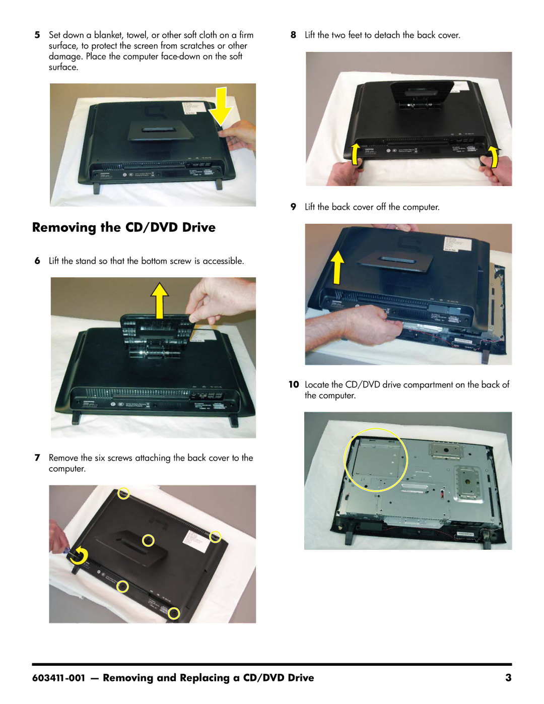 HP CQ1-1020, CQ1-1130, CQ1-1225 manual Removing the CD/DVD Drive 