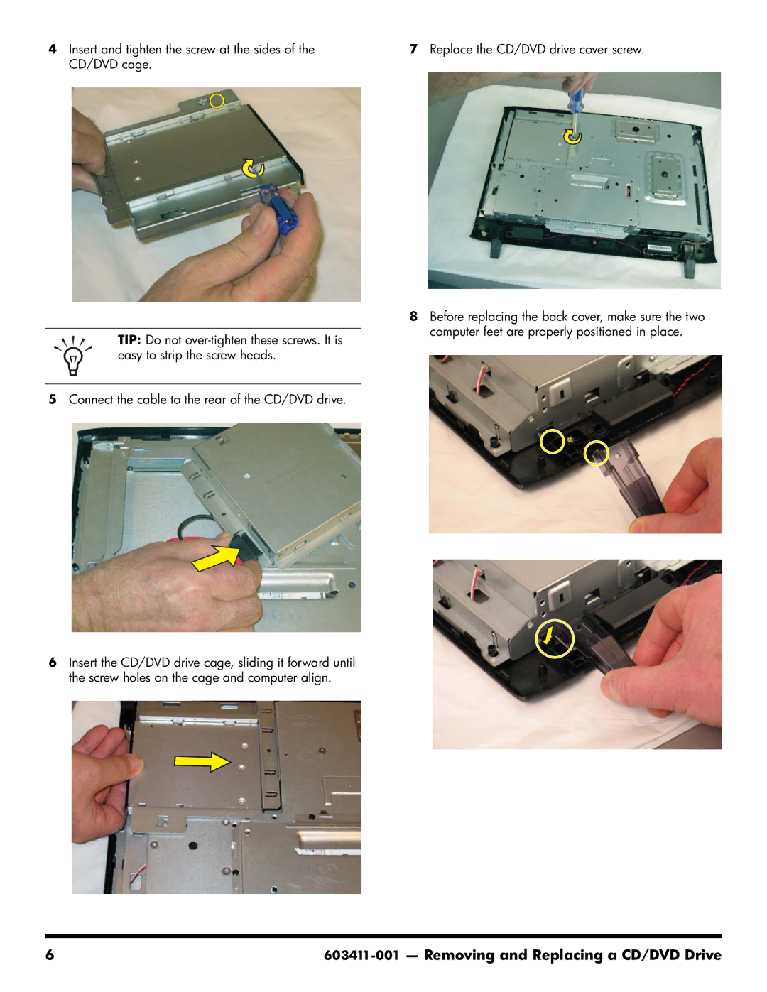 HP CQ1-1020, CQ1-1130, CQ1-1225 manual Removing and Replacing a CD/DVD Drive 