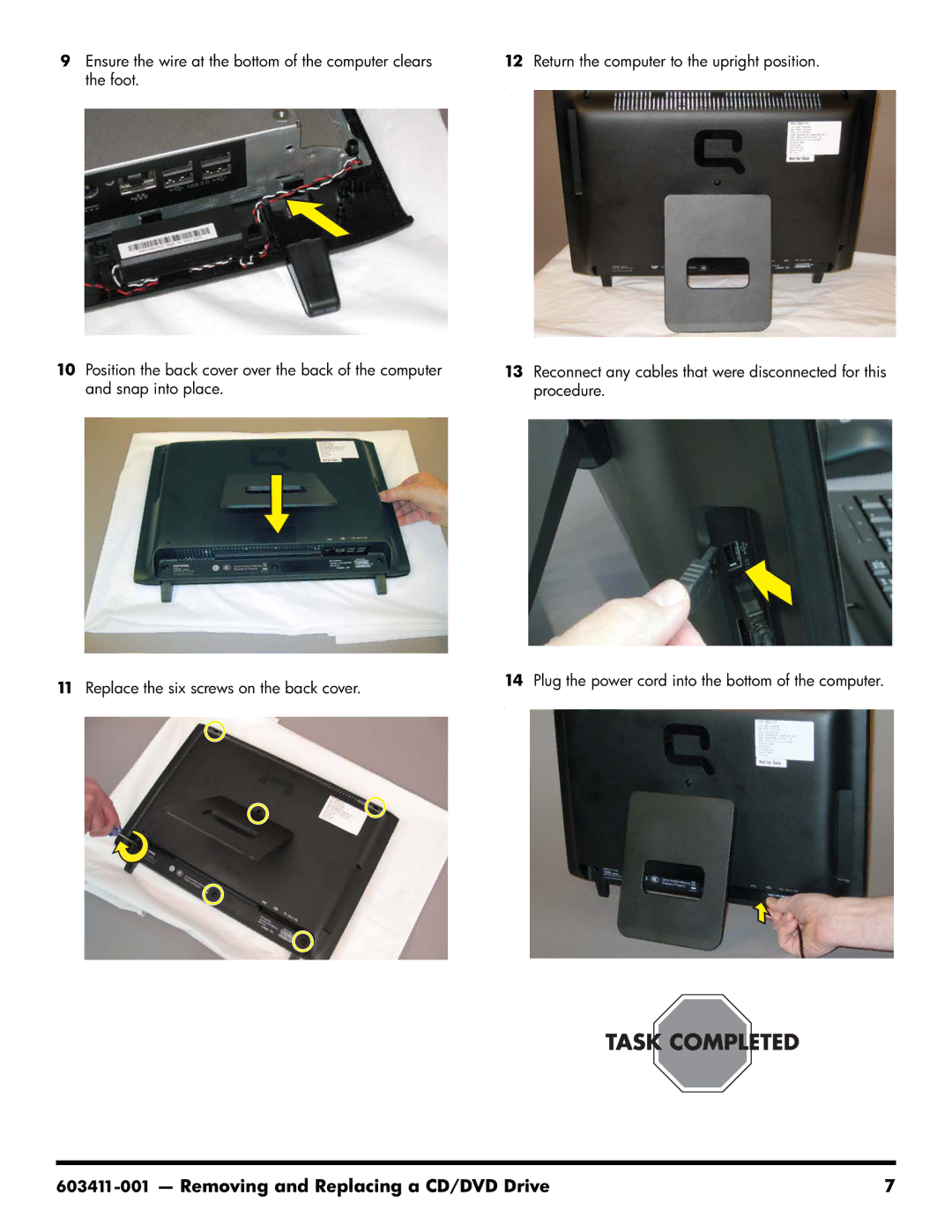 HP CQ1-1130, CQ1-1225, CQ1-1020 manual Removing and Replacing a CD/DVD Drive 