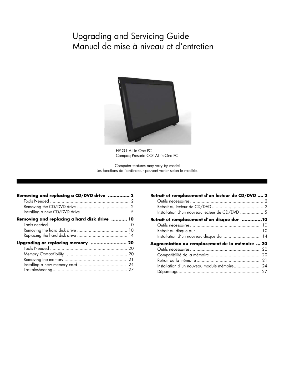 HP CQ1-2025 manual Removing and replacing a CD/DVD drive 