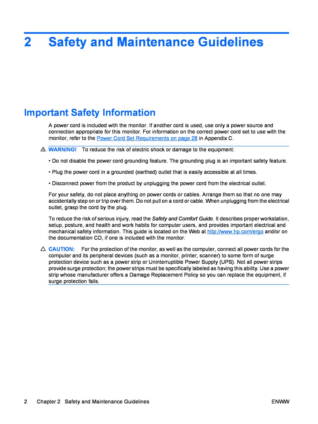 HP CQ1859E manual Safety and Maintenance Guidelines, Important Safety Information 
