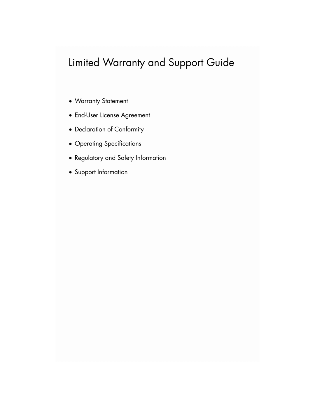 HP CQ3065D manual Limited Warranty and Support Guide 