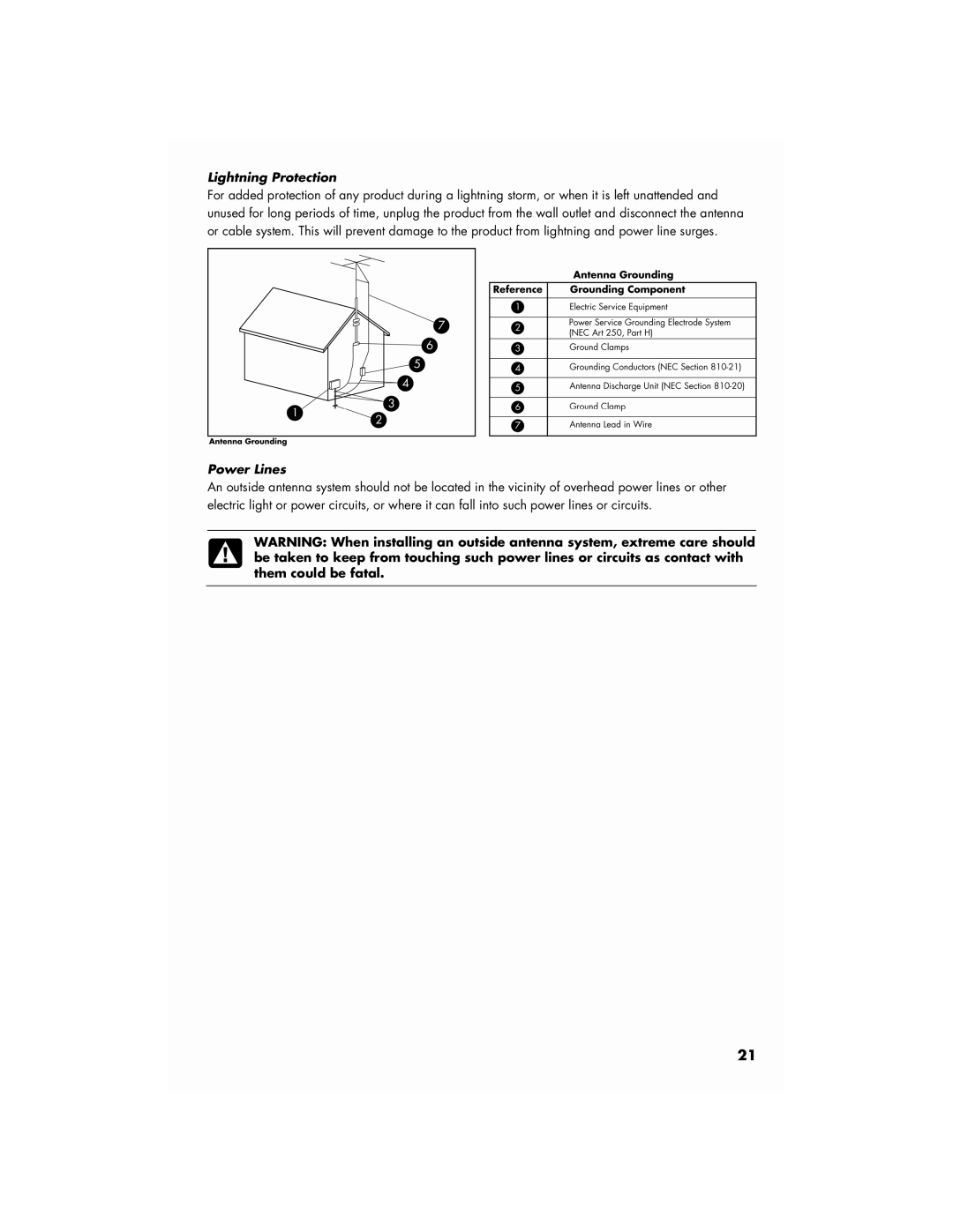 HP CQ3065D manual Lightning Protection 