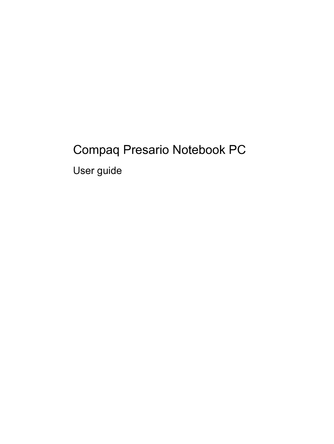 HP CQ32 manual Compaq Presario Notebook PC 