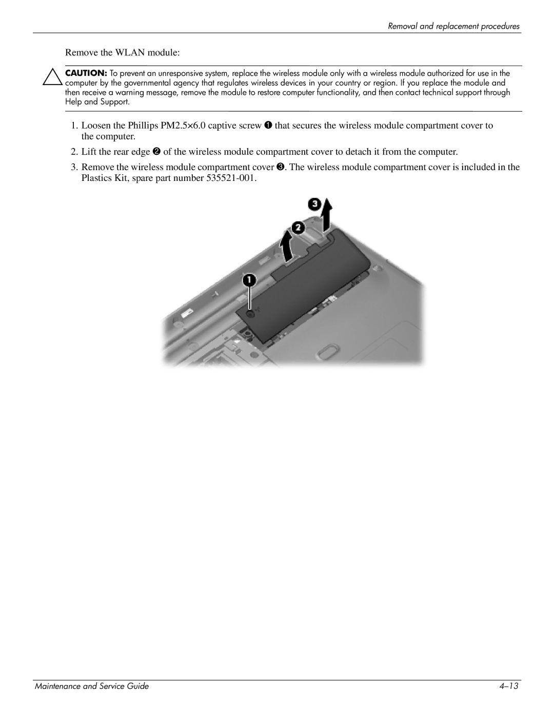 HP CQ35-121TX, CQ35-229TX, CQ35-227TX, CQ35-224TX, CQ35-225TX, CQ35-221TU, CQ35-207TU manual Removal and replacement procedures 