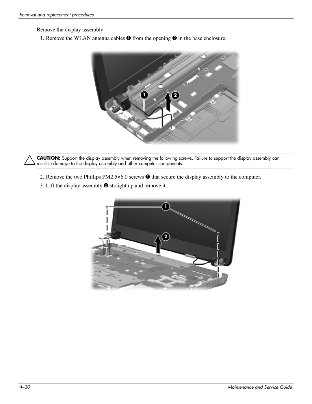 HP CQ35-113TU, CQ35-229TX, CQ35-227TX, CQ35-224TX, CQ35-225TX, CQ35-221TU, CQ35-207TU manual Removal and replacement procedures 