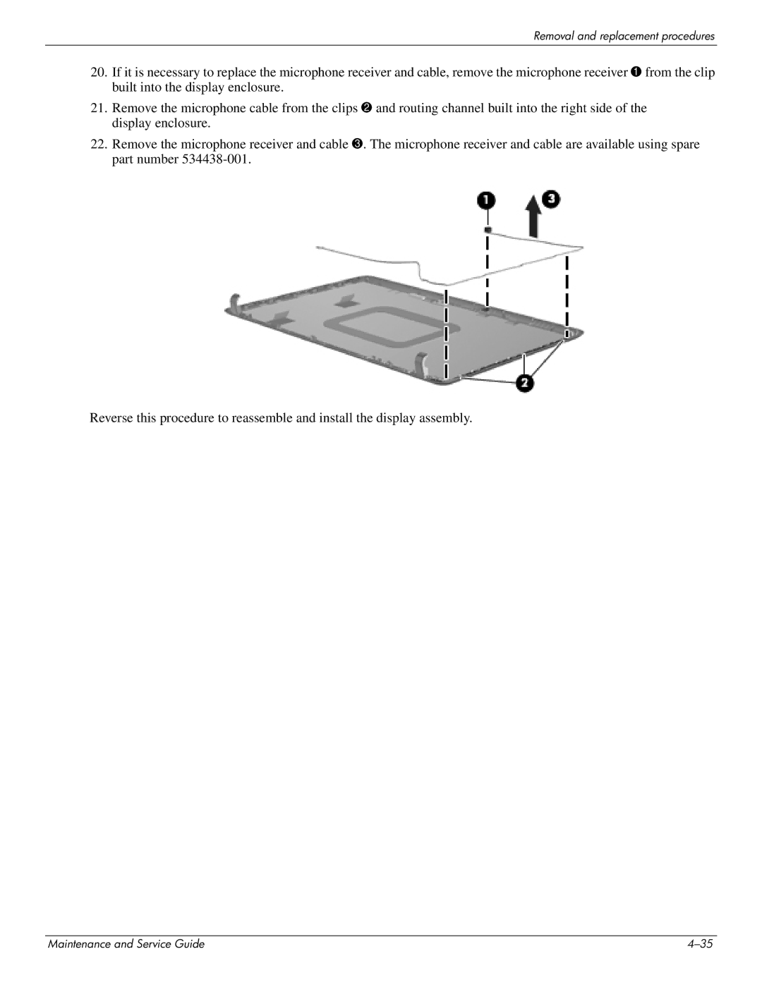 HP CQ35-225TX, CQ35-229TX, CQ35-227TX, CQ35-224TX, CQ35-221TU, CQ35-207TU, CQ35-213TX manual Removal and replacement procedures 