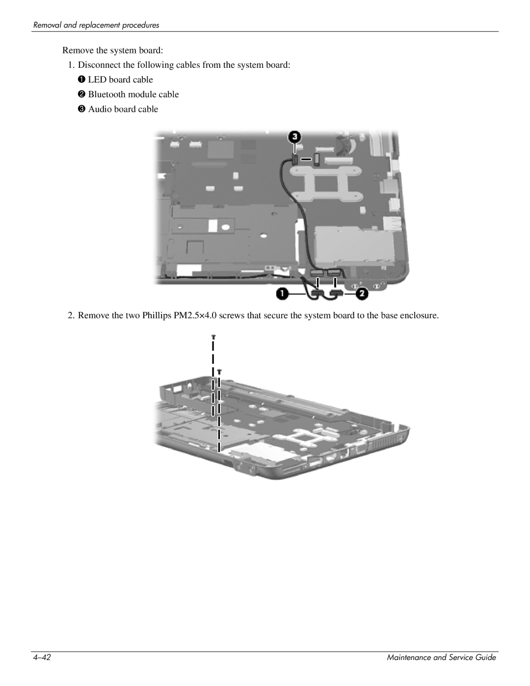 HP CQ35-128TX, CQ35-229TX, CQ35-227TX, CQ35-224TX, CQ35-225TX, CQ35-221TU, CQ35-207TU manual Removal and replacement procedures 