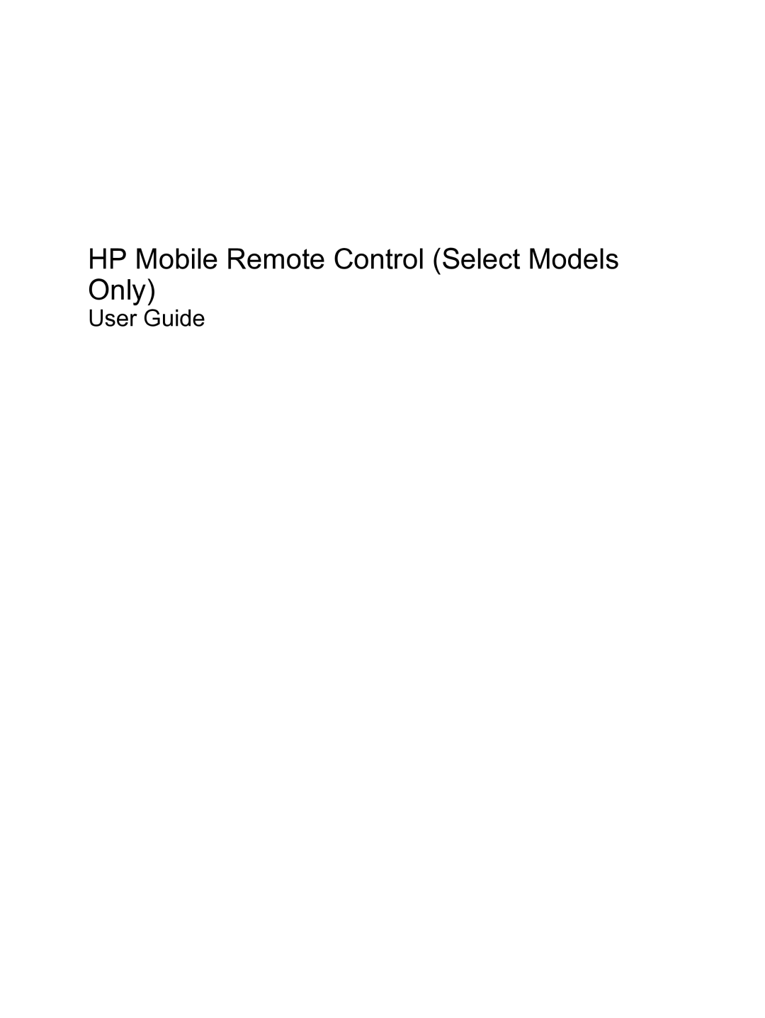 HP CQ20, CQ40-105TU manual HP Mobile Remote Control Select Models Only 