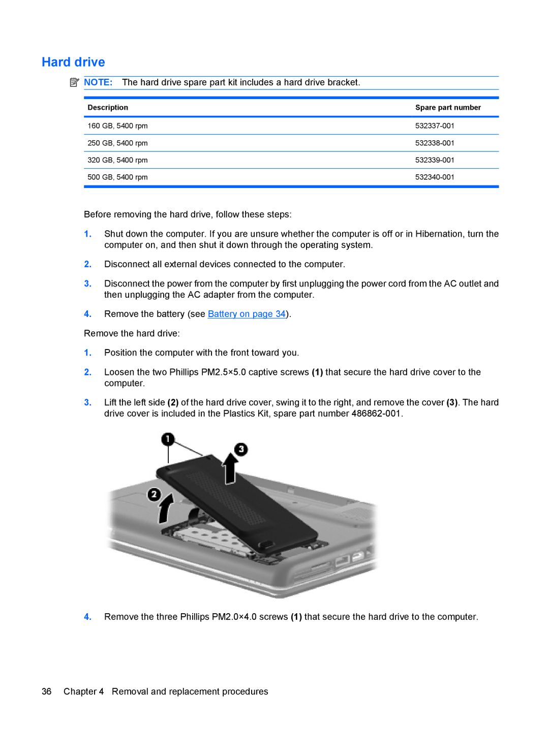 HP CQ40-408AU, CQ40-416TU, CQ40-417TU, CQ40-404AX, CQ40-421AX, CQ40-409TU manual Hard drive 