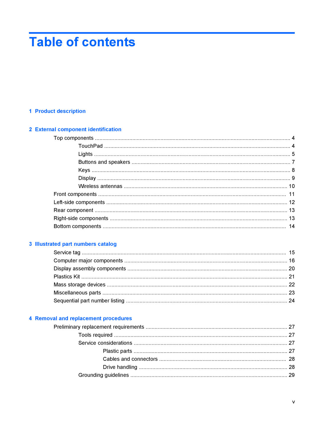 HP CQ40-409TU, CQ40-416TU, CQ40-417TU, CQ40-408AU, CQ40-404AX, CQ40-421AX manual Table of contents 