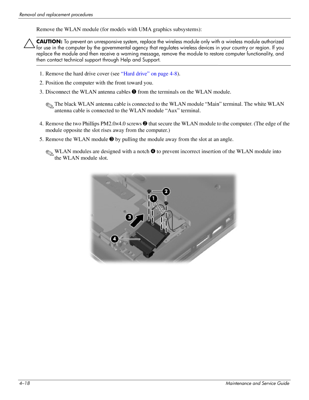 HP CQ41-212TX, CQ41-205TX, CQ41-204TX, CQ41-207TX, CQ41-224TX, CQ41-223TX, CQ41-213TU manual Removal and replacement procedures 