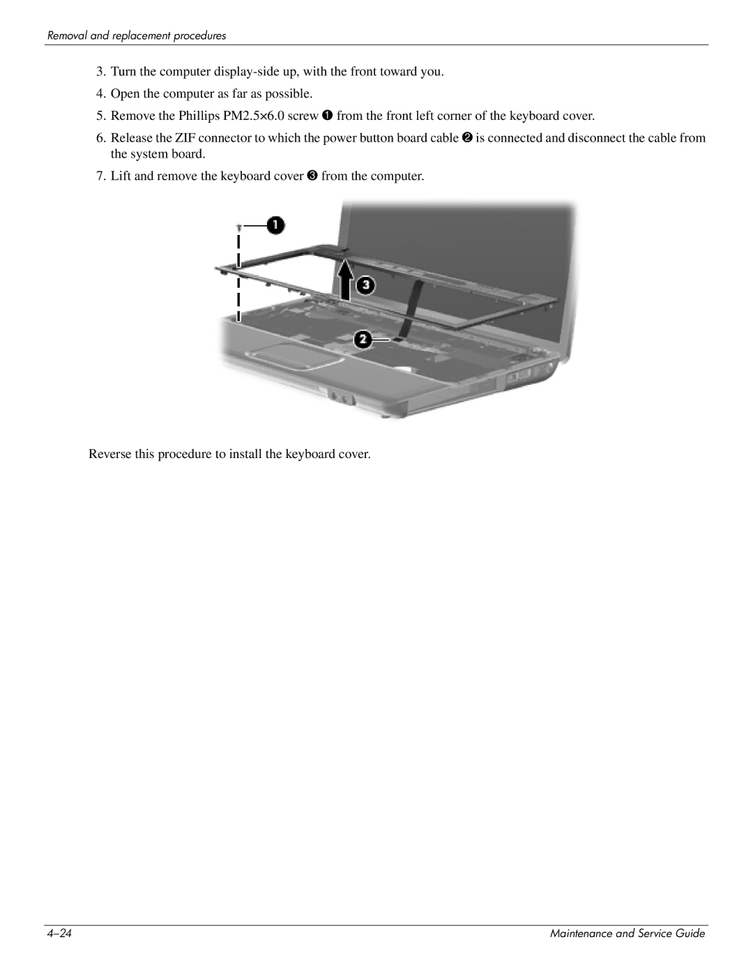 HP CQ41-209TU, CQ41-205TX, CQ41-204TX, CQ41-207TX, CQ41-224TX, CQ41-223TX, CQ41-213TU manual Removal and replacement procedures 