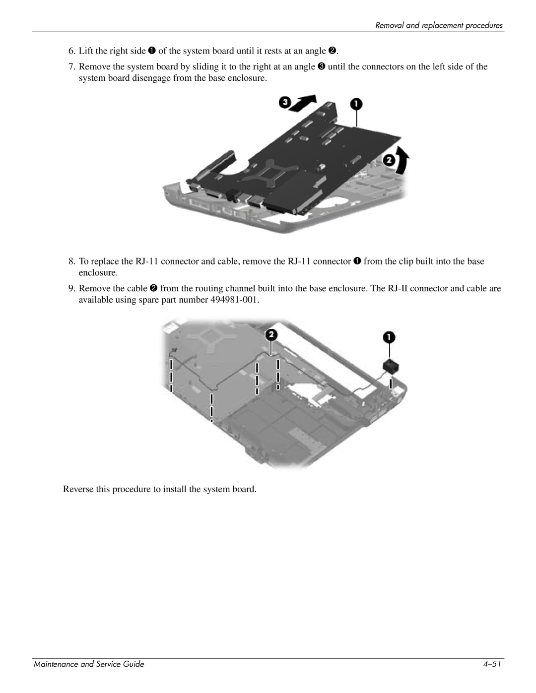 HP CQ41-211TX, CQ41-205TX, CQ41-204TX, CQ41-207TX, CQ41-224TX, CQ41-223TX, CQ41-213TU manual Removal and replacement procedures 