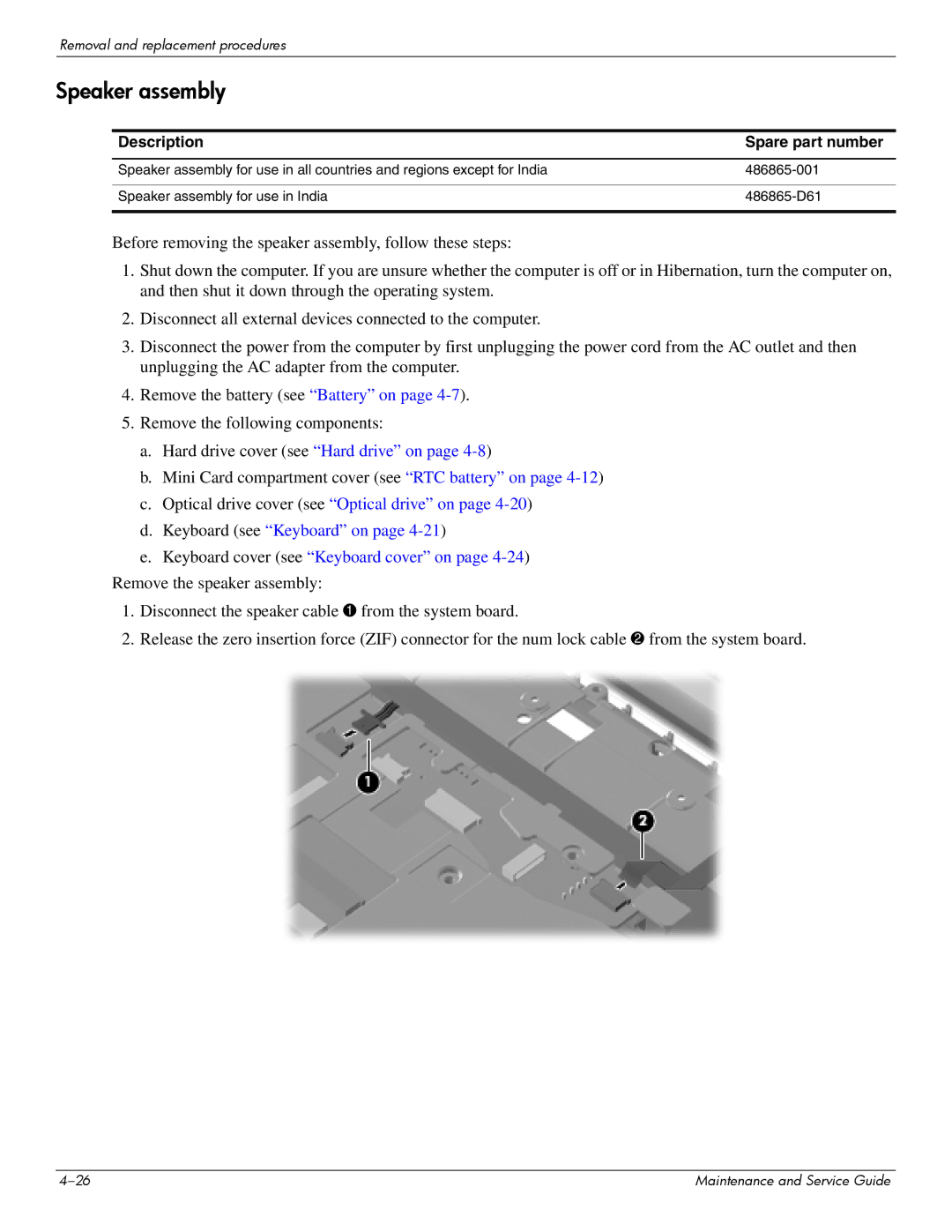 HP CQ41-205AX, CQ41-206AU, CQ41-204AU, CQ41-206AX, CQ41-207AX, CQ41-222AU, CQ41-218AU, CQ41-218AX, CQ41-214AU Speaker assembly 