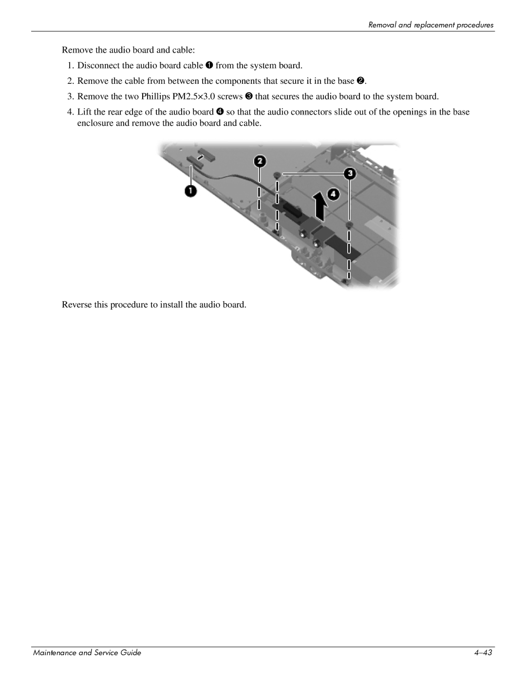 HP CQ41-204AU, CQ41-206AU, CQ41-205AX, CQ41-206AX, CQ41-207AX, CQ41-222AU, CQ41-218AU manual Removal and replacement procedures 