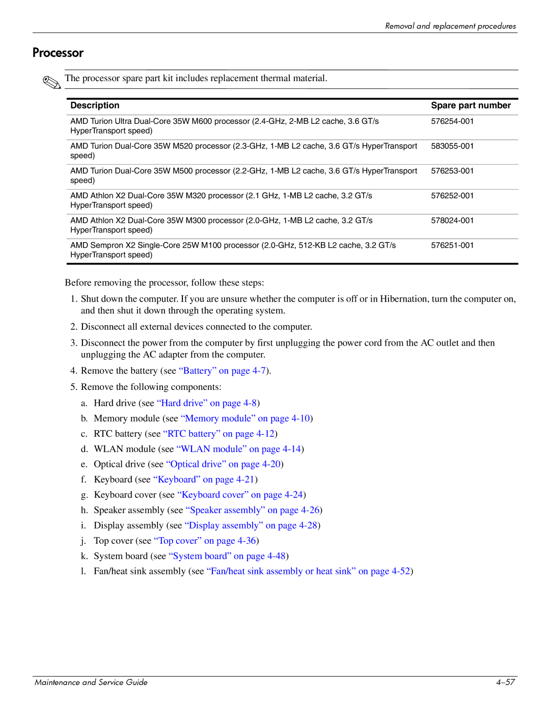 HP CQ41-206AU, CQ41-205AX, CQ41-204AU, CQ41-206AX, CQ41-207AX, CQ41-222AU, CQ41-218AU, CQ41-218AX, CQ41-214AU manual Processor 