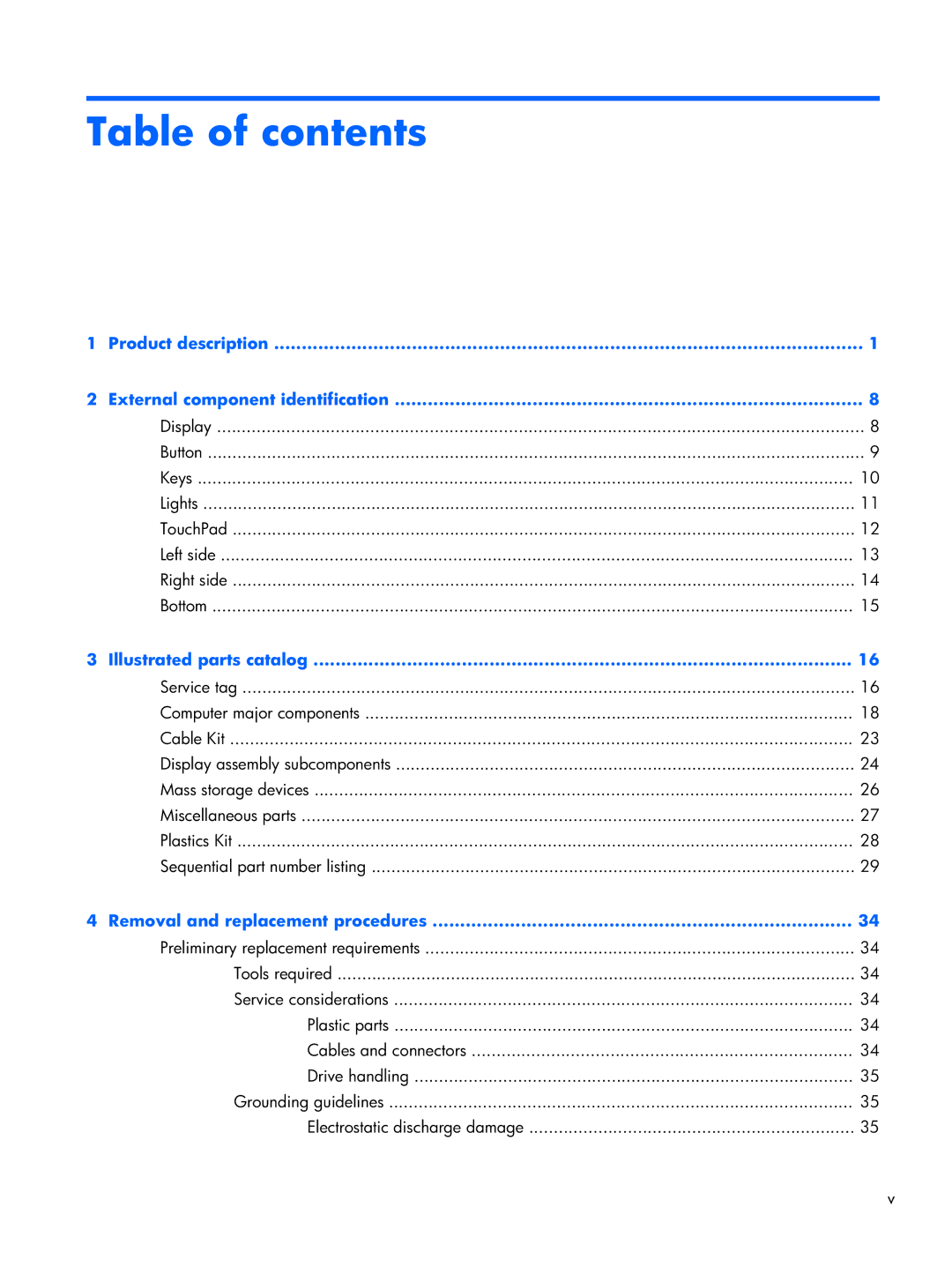 HP CQ43 manual Table of contents 