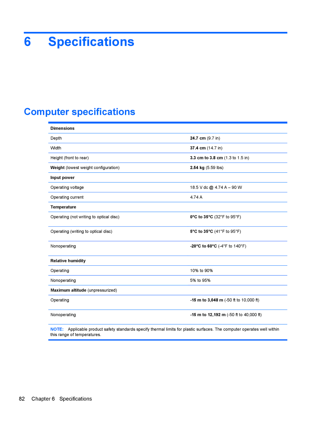 HP CQ56-134CA, CQ56-110US, CQ56-109WM, CQ56-100XX, CQ56-104CA, CQ56-112NR, CQ56-115DX Specifications, Computer specifications 