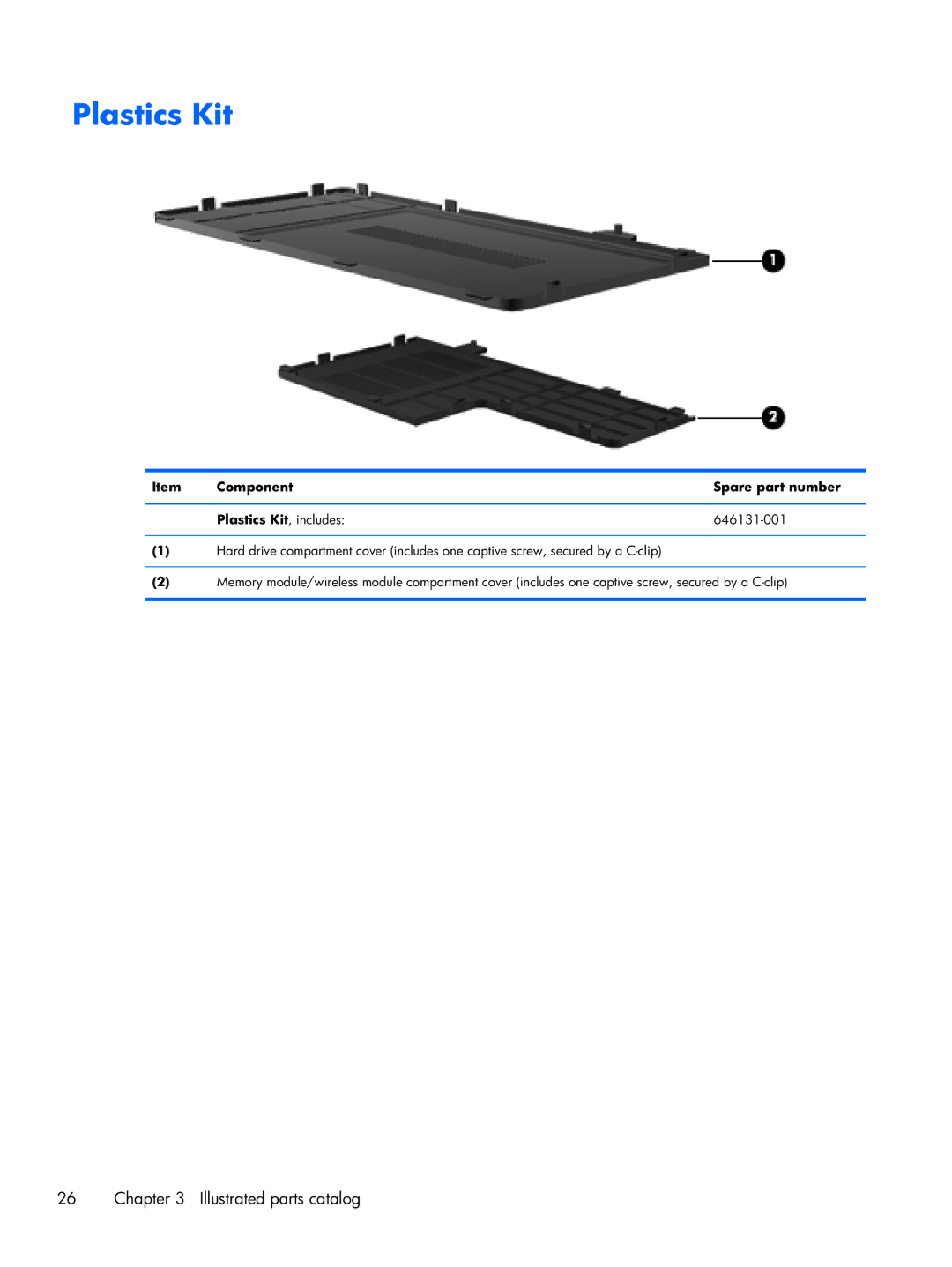 HP CQ57-314NR, CQ57-339WM, CQ57-315NR, CQ57-319WM, CQ57-310US manual Plastics Kit 