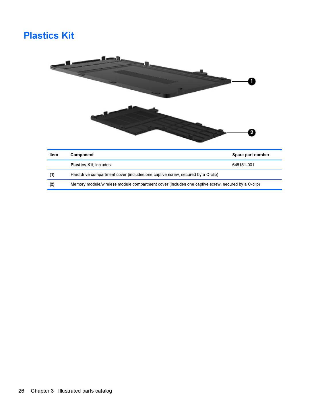 HP CQ57-489WM, CQ57-439WM, CQ57-489CA, CQ57-410US manual Plastics Kit 