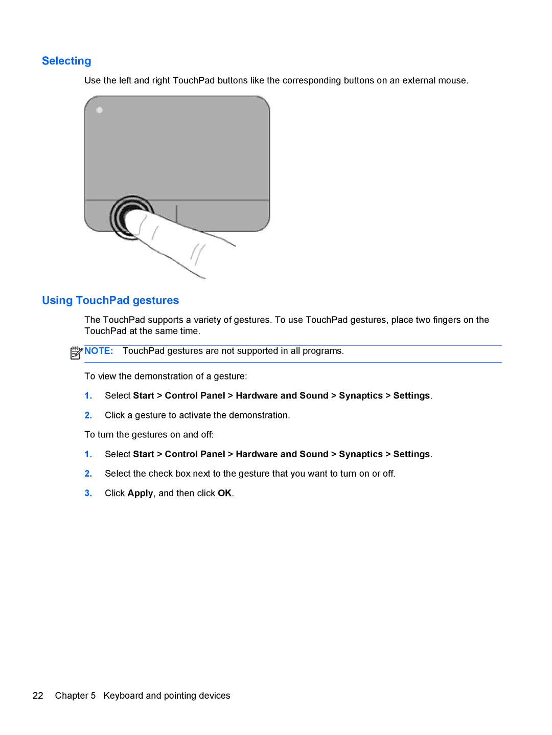 HP CQ57-489WM, CQ57-439WM, CQ57-410US manual Selecting 