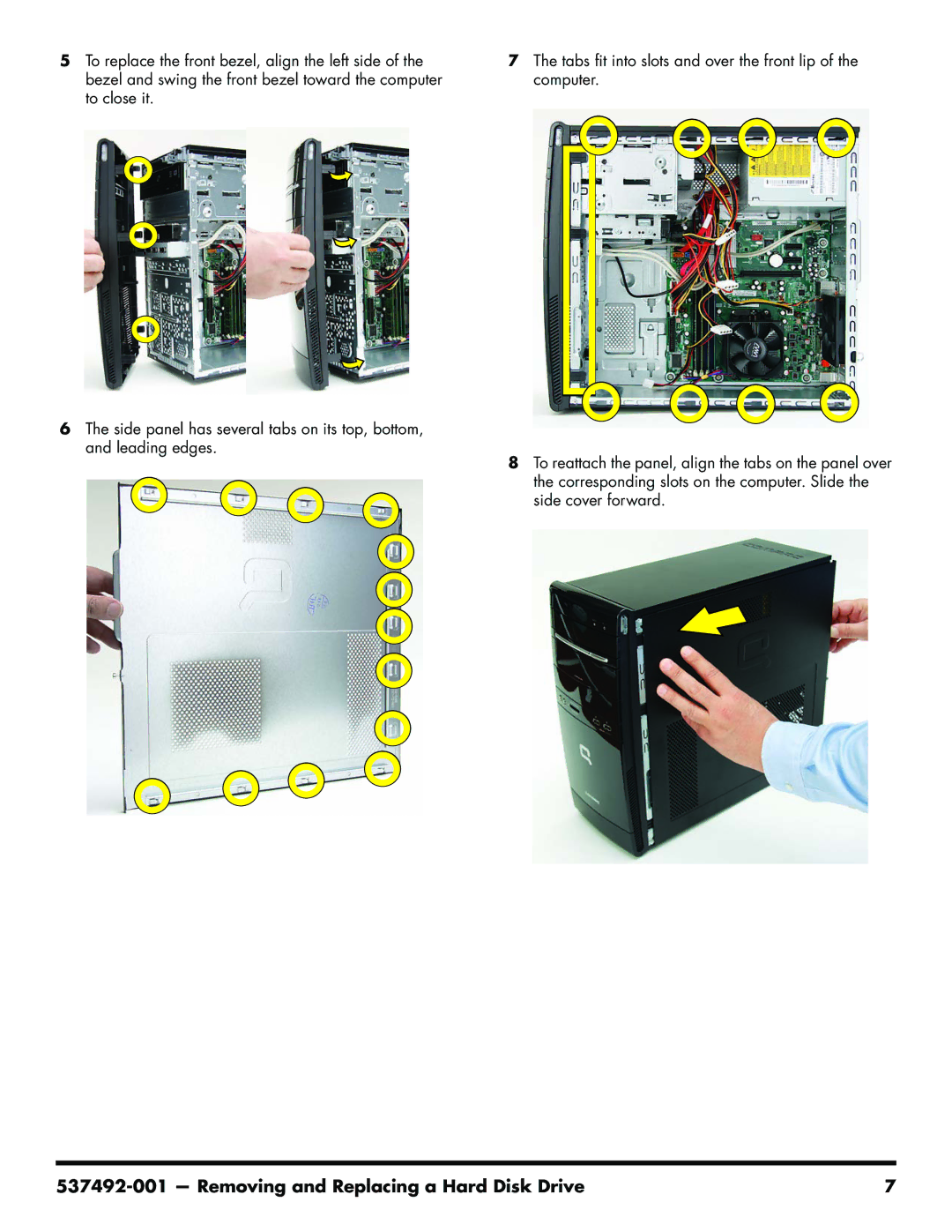 HP CQ5604F, CQ5725F, CQ5624P, CQ5619F, CQ5625F, CQ5525F, CQ5621F, CQ5600F, CQ5600Y manual Removing and Replacing a Hard Disk Drive 