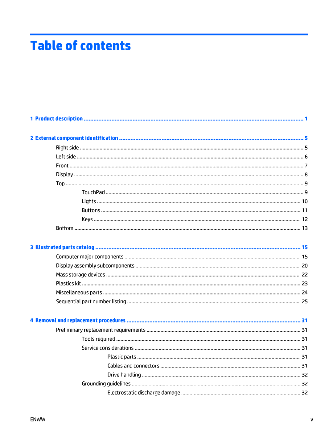 HP CQ58 manual Table of contents 