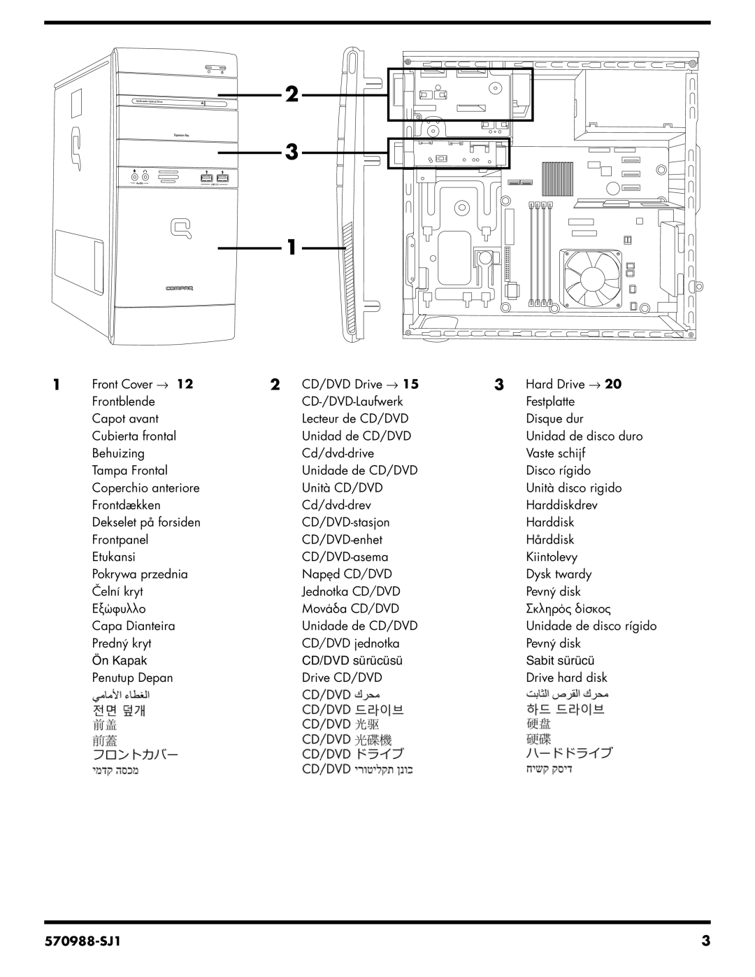 HP CQ5826, CQ5802, CQ5814, CQ5811, CQ5720F, CQ5705P, CQ5715F, CQ5700Y, CQ5700F, CQ5110Y, CQ5102F, CQ3290AN, CQ3270CN manual 570988-SJ1 