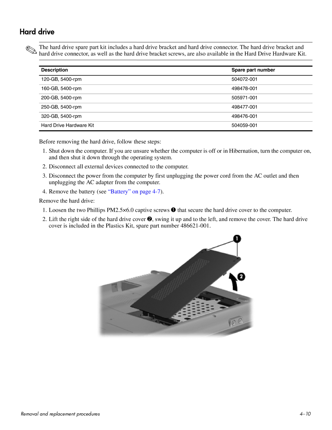 HP CQ60-216TU, CQ60-109TX, CQ60-110AU, CQ60-108TX, CQ60-108TU, CQ60-109TU, CQ60-107TX, CQ60-109AU, CQ60-105TU, CQ60-100 Hard drive 