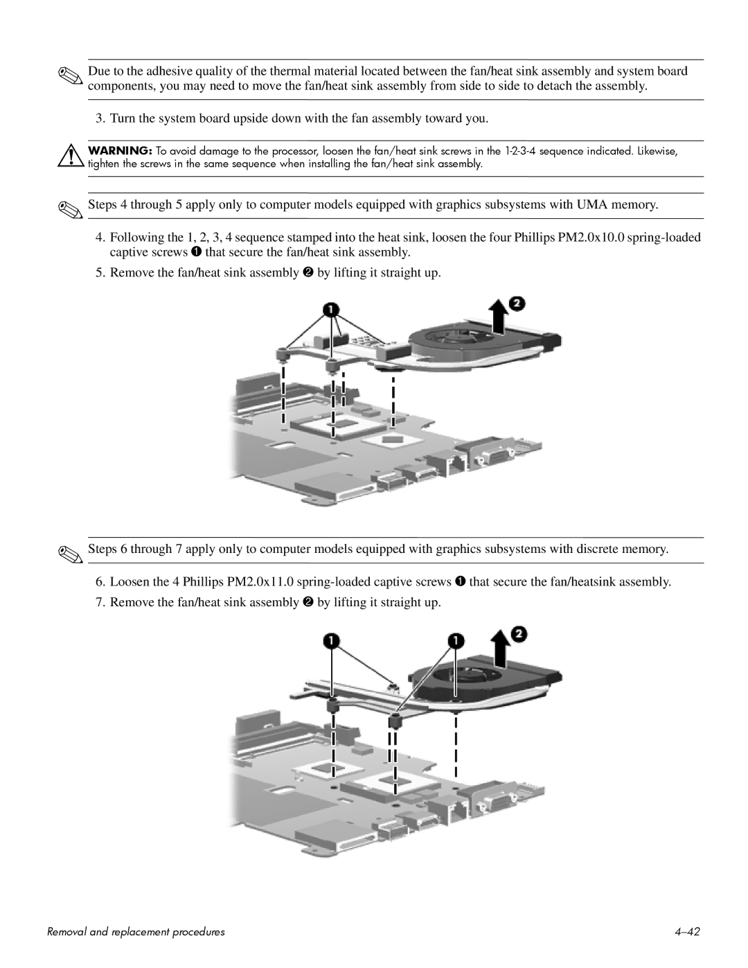 HP CQ60-228US, CQ60-109TX, CQ60-110AU, CQ60-108TX, CQ60-108TU, CQ60-109TU, CQ60-107TX manual Removal and replacement procedures 