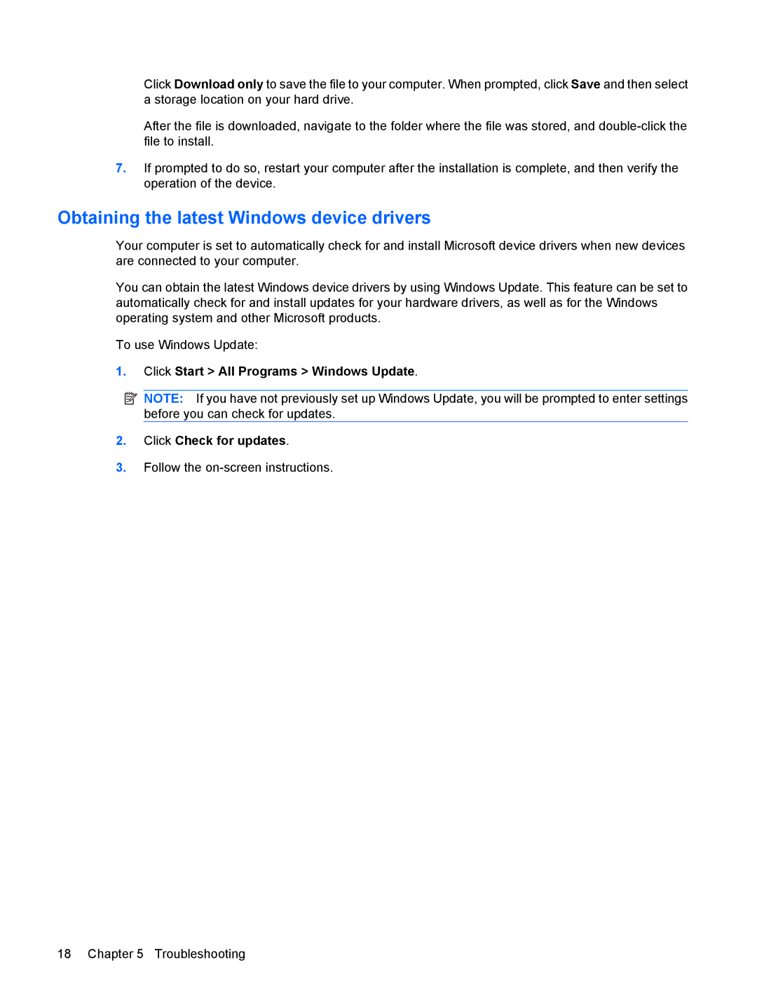 HP CQ60-423DX, CQ60-615DX, CQ60-514NR, CQ60-422DX manual Obtaining the latest Windows device drivers 