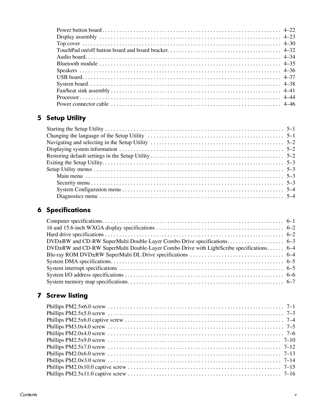 HP CQ60 manual Setup Utility 