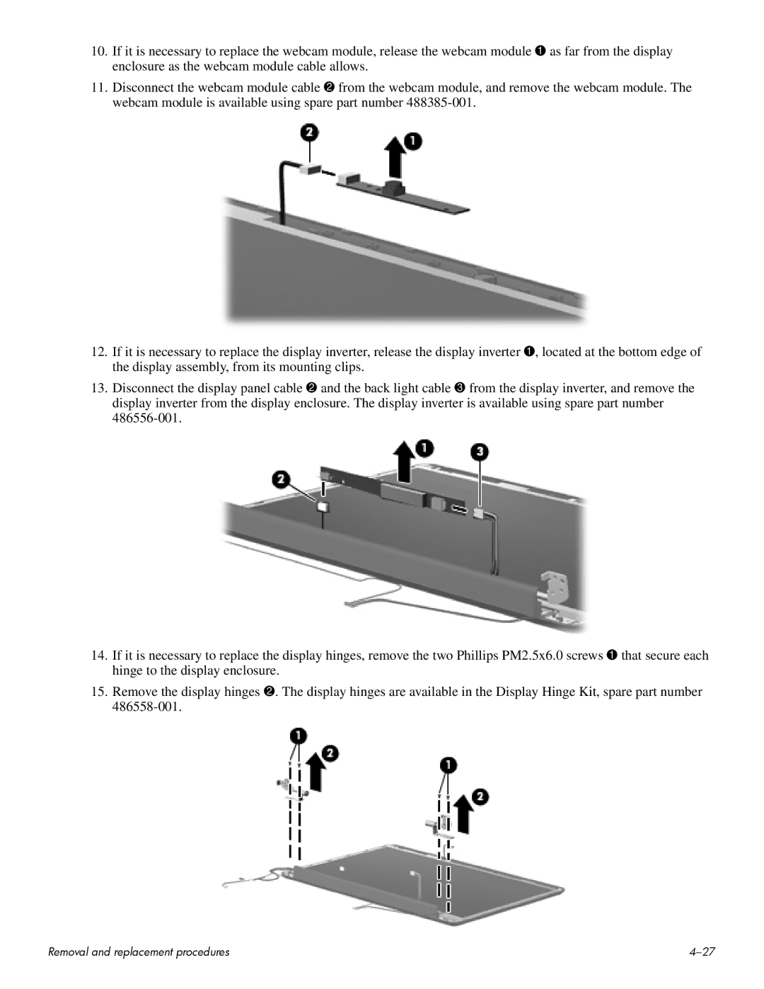 HP CQ60 manual Removal and replacement procedures 