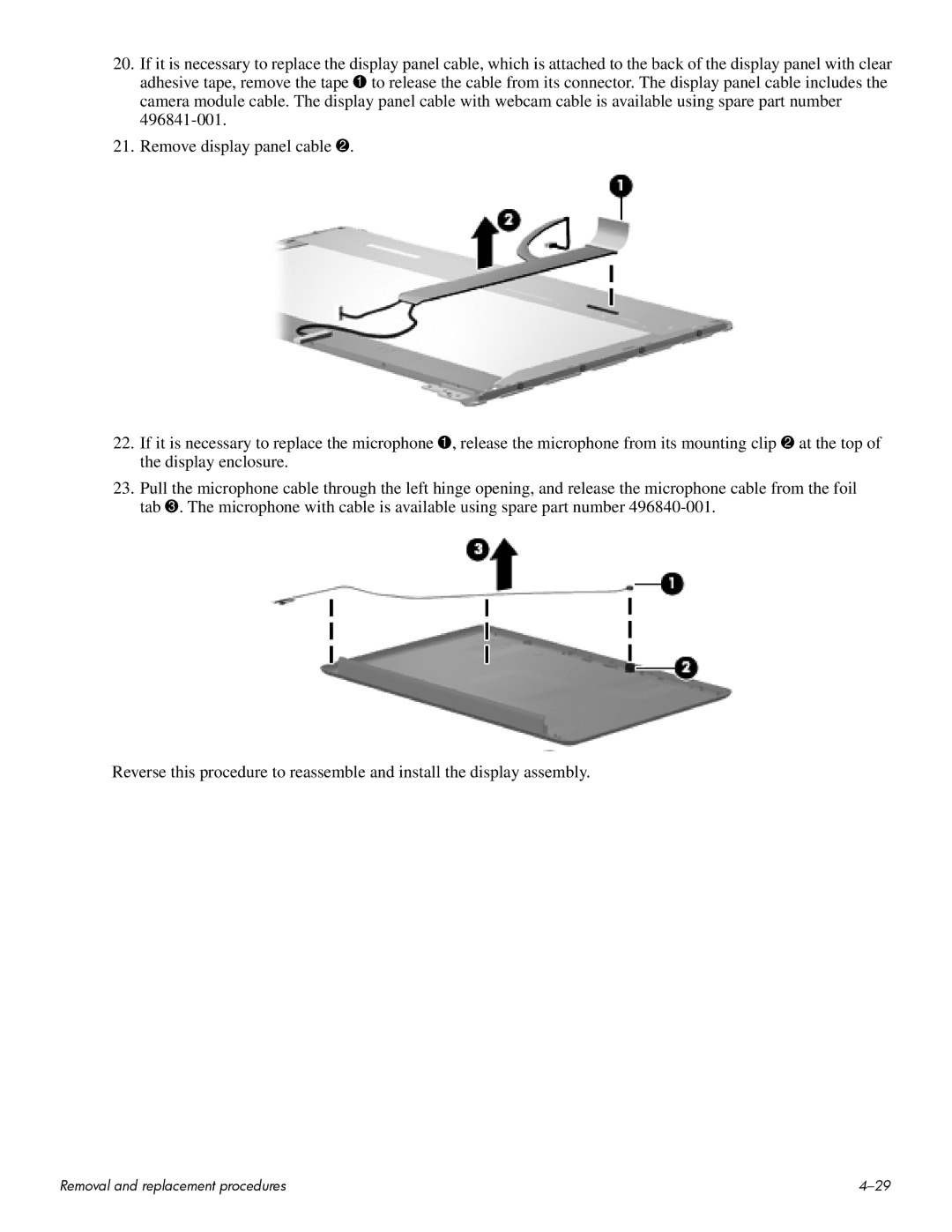 HP CQ60 manual Removal and replacement procedures 