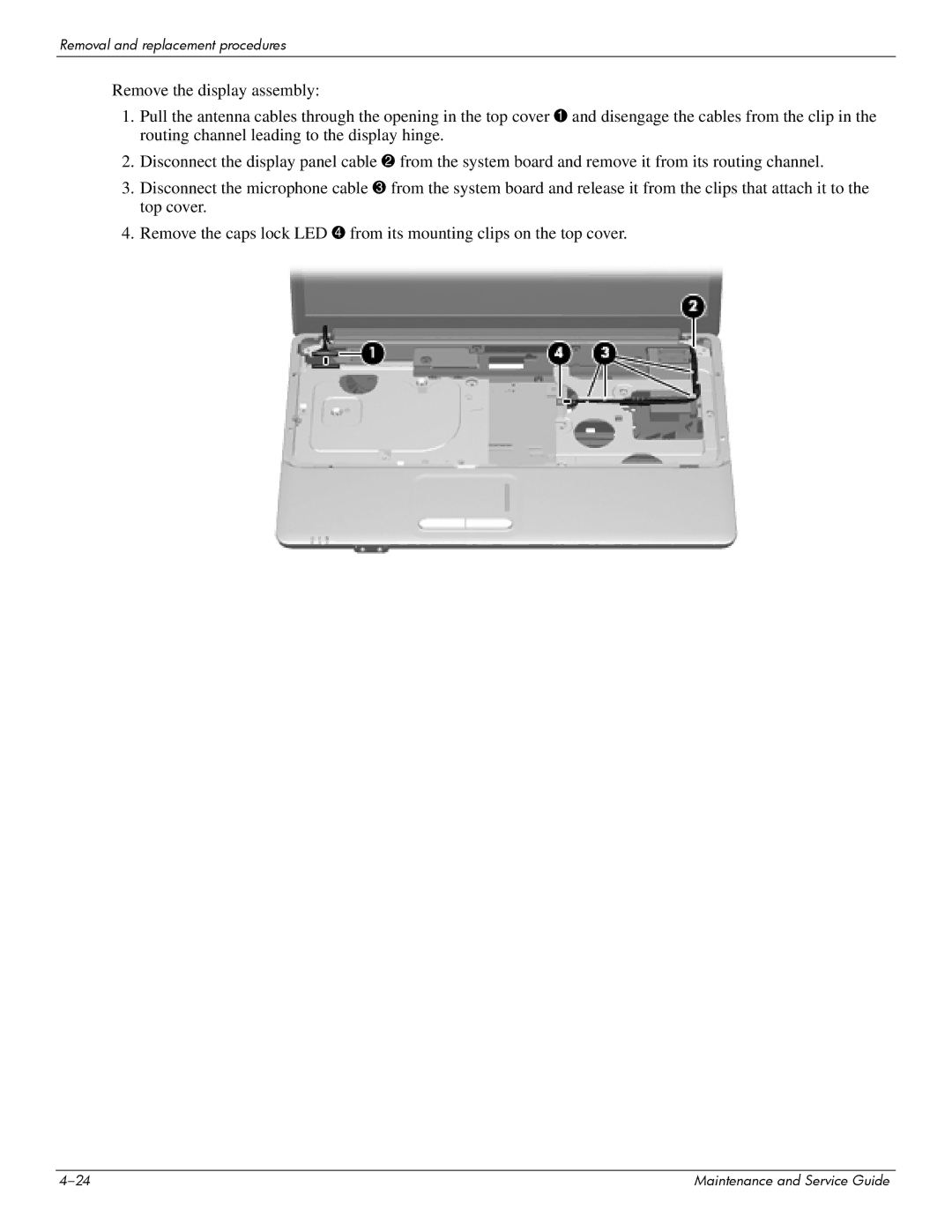 HP CQ61-223TU, CQ61-126TU, CQ61-131TU, CQ61-124TU, CQ61-113TU, CQ61-117TX, CQ61-111TX manual Removal and replacement procedures 