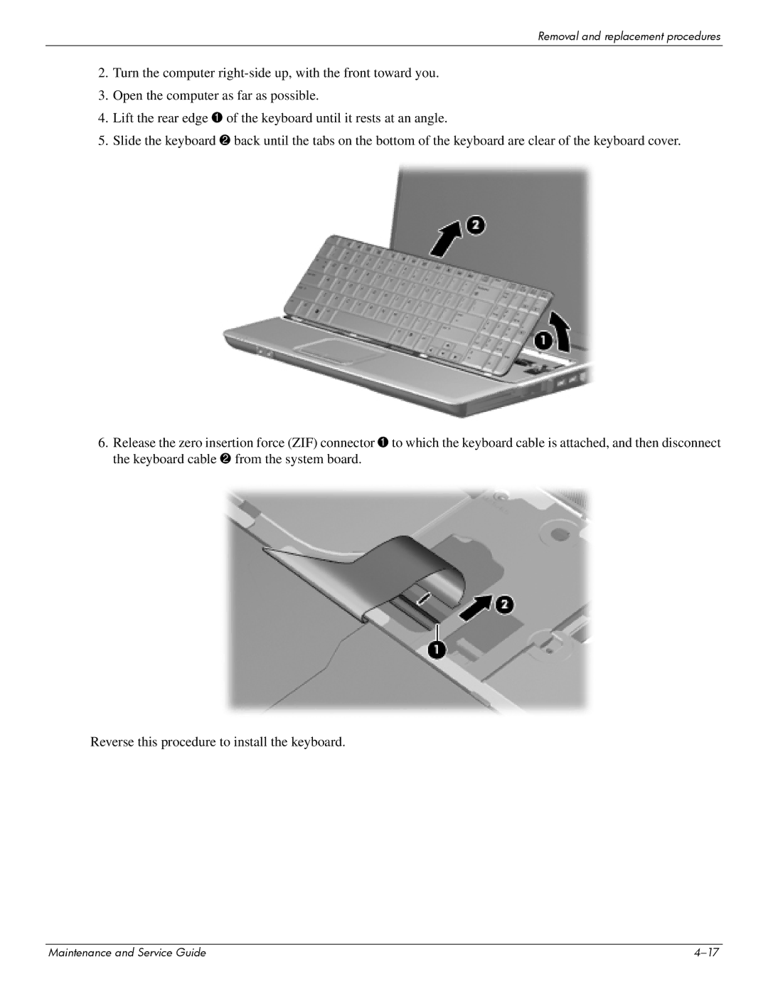 HP CQ61-313NR, CQ61-313AX, CQ61-312SL, CQ61-310US, CQ61-307AU, CQ61-306AX, CQ61-303XX manual Removal and replacement procedures 