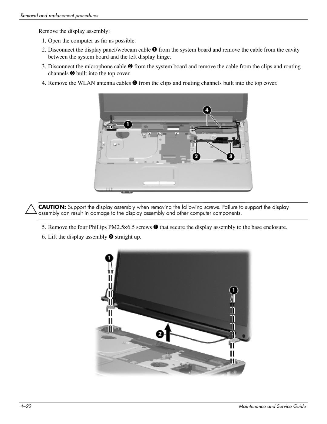 HP CQ61z-300, CQ61-313AX, CQ61-312SL, CQ61-310US, CQ61-307AU, CQ61-306AX, CQ61-303XX manual Removal and replacement procedures 