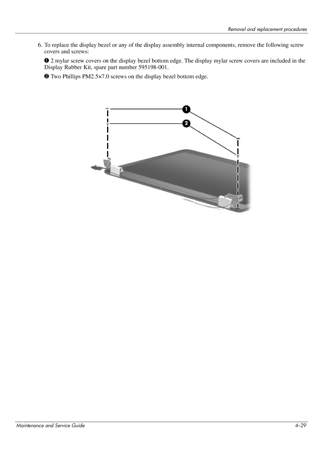 HP CQ62-411NR, CQ62-255TU, CQ62-252TX, CQ62-251TX, CQ62-217CA, CQ62-219WM, CQ62-215TU manual Removal and replacement procedures 