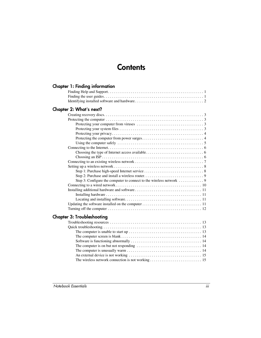 HP CQ62z-300, CQ62-411NR manual Contents 