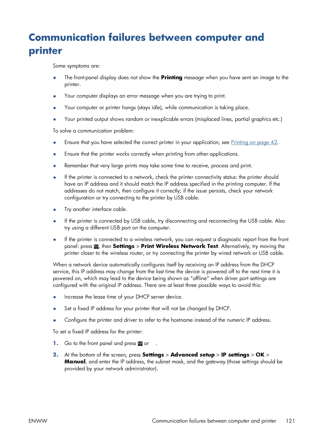 HP CQ893AB1K manual Communication failures between computer and printer 